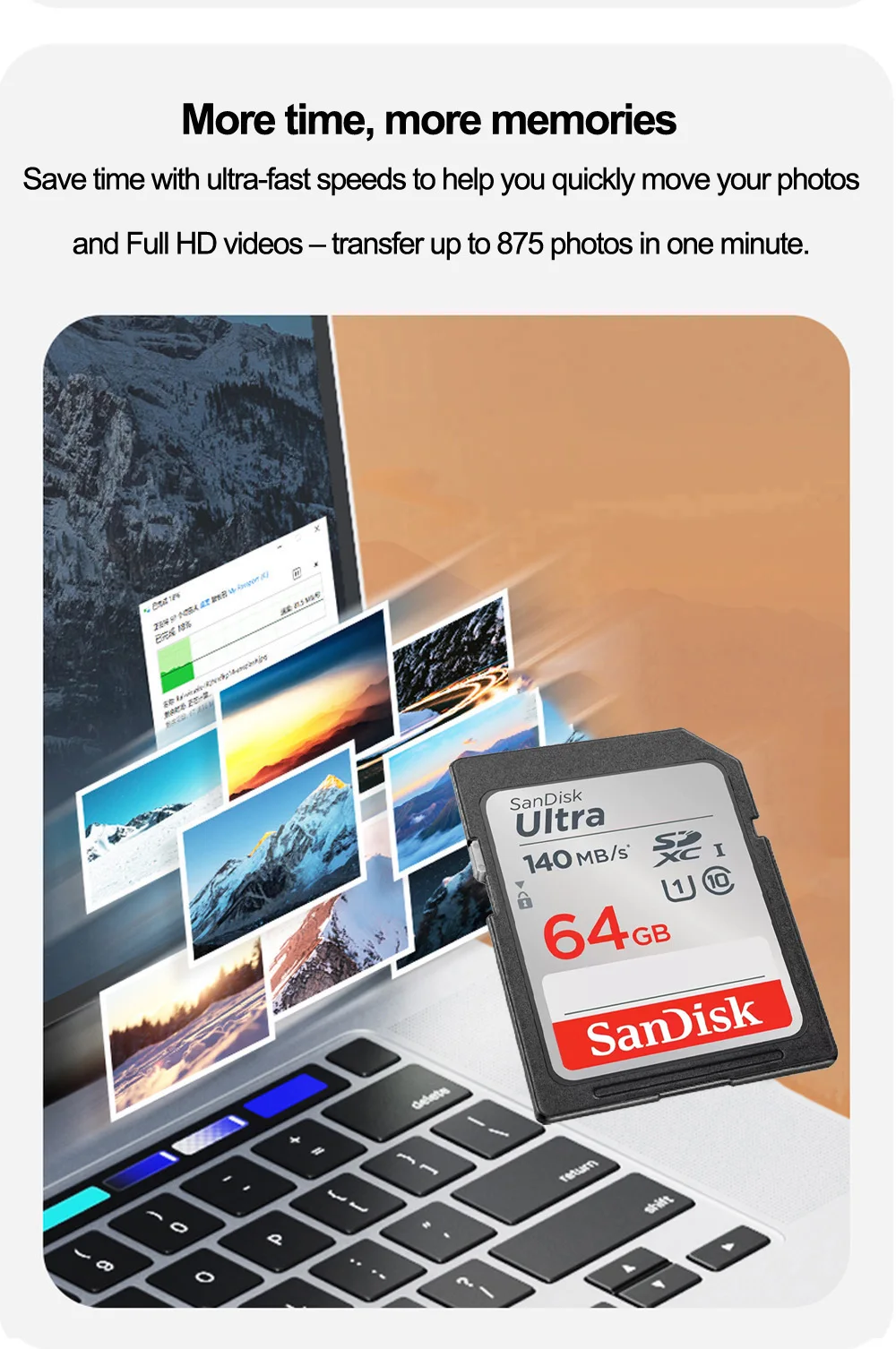 SanDisk Ultra/Extreme PRO UHS-I Karte 32GB 64GB 128GB 256GB SD-Karte C10 Flash-Speicherkarte SD U3 4K V30 Karten für Kamera – Detail 11
