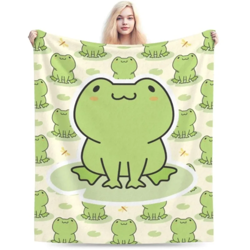 

Милое одеяло в виде лягушки для дивана, кемпинга, офиса, путешествий, украшения для дома, спальни, подарок для девочек, мальчиков, подростков, женщин, детей