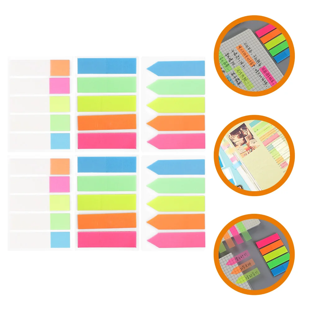 6 Books Markers Notes Memo Label Sticker Sentence Strip Stickers Sticky