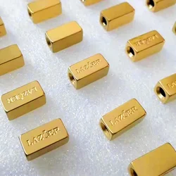 Spacer Beads for Jewelry Making Stainless Steel Charm Beads Engrave Custom Logo Name Diy Bracelet jewellery making supplies
