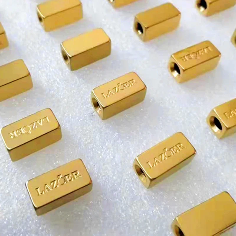Spacer Beads for Jewelry Making Stainless Steel Charm Beads Engrave Custom Logo Name Diy Bracelet jewellery making supplies