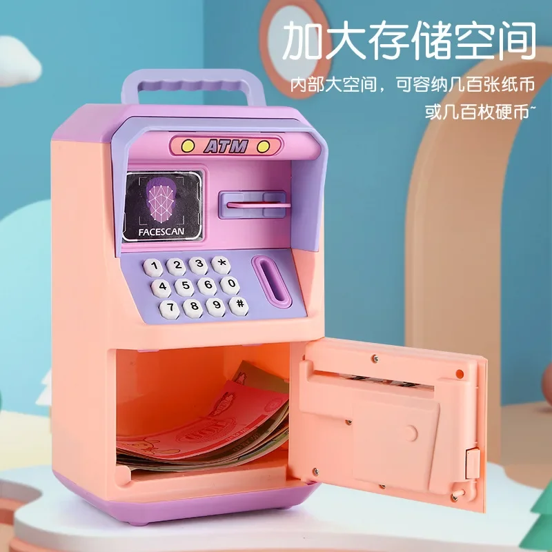 DurableChildren's Piggy Bank Cultivate Savings Habits Simulation ATM Bot Manipulation Face Can Enter And Exit Piggy Bank