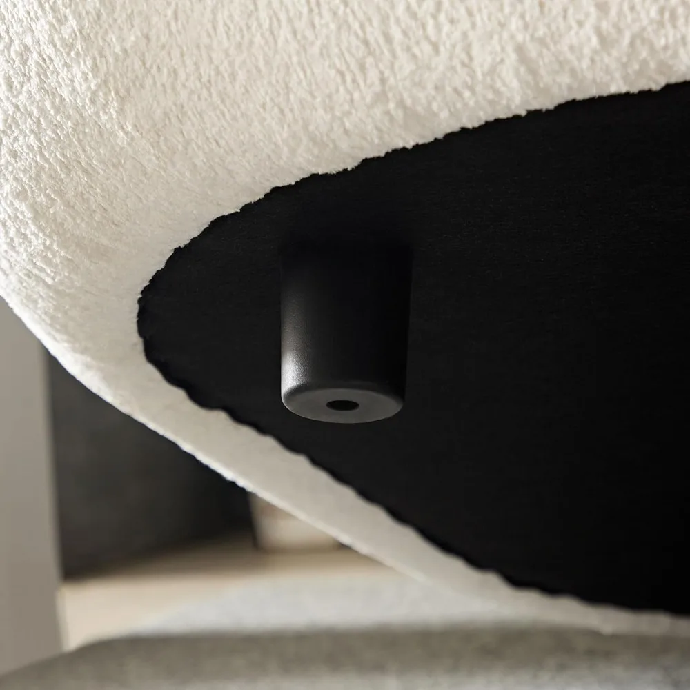 أريكة مقطعية منحنية معاصرة بأربعة مقاعد من قماش Boucle مع وسائد وأرجل خشبية لمقعد غرفة المعيشة الحديثة #6