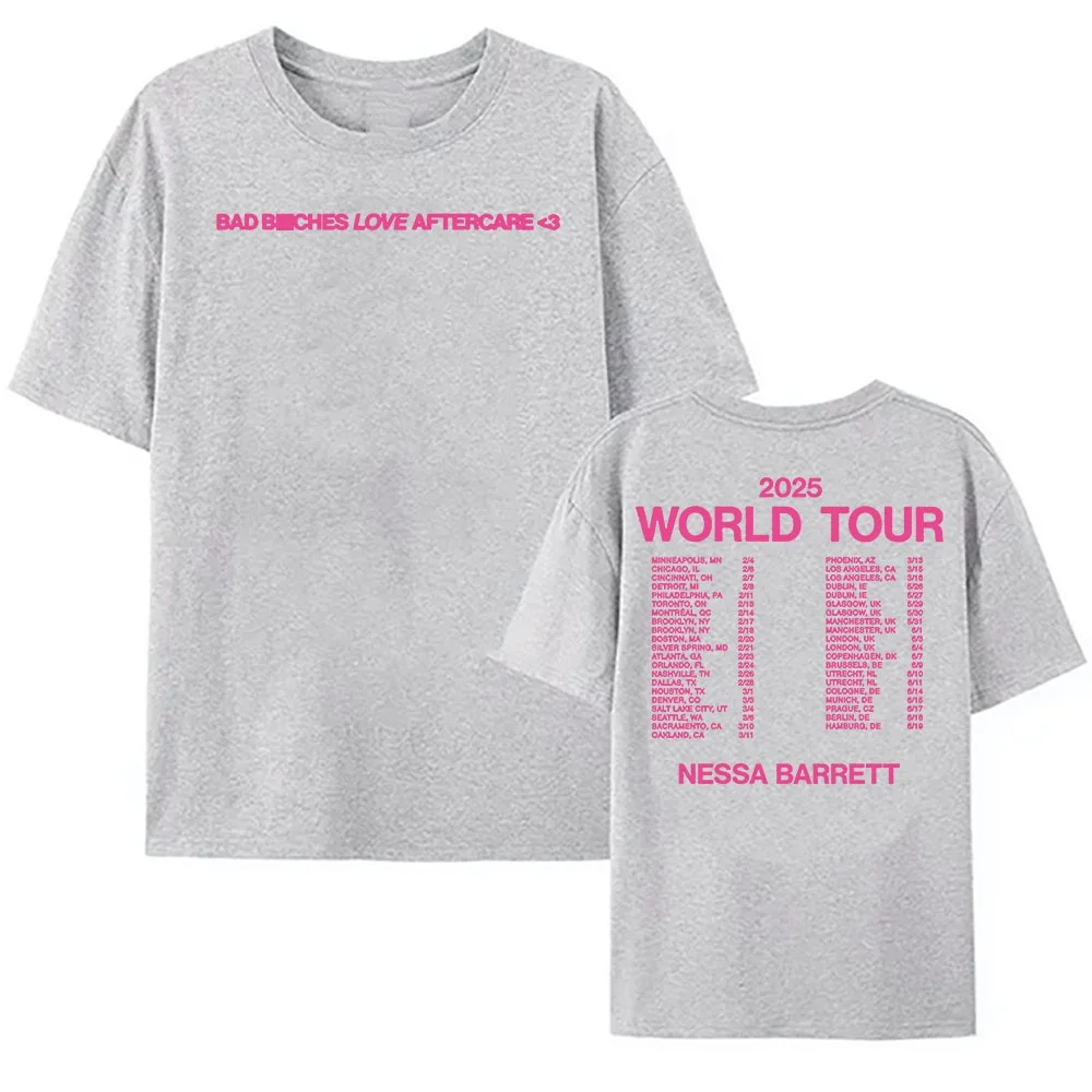 نيسا باريت 2025 جولة حول العالم جديد تي شيرت ألبوم ما بعدة نمط تي شيرت القطن تي شيرت رجالي المغني تي شيرت مطبوع