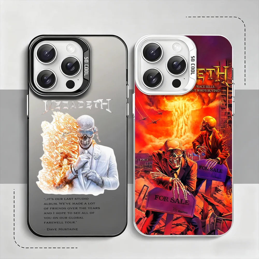 

Rock band M-MegadethS phone case For iPhone 12 11 13 14 15 16 17 Max Pro Plus Mini Protective IMD Color Cover