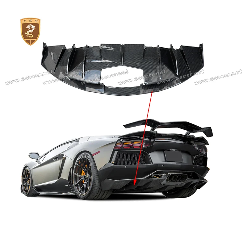 

CSSCAR carbon fiber rear bumper diffuser For Lamborghini- Aventador LP700 retrofit Vors style Independent installated bumper lip