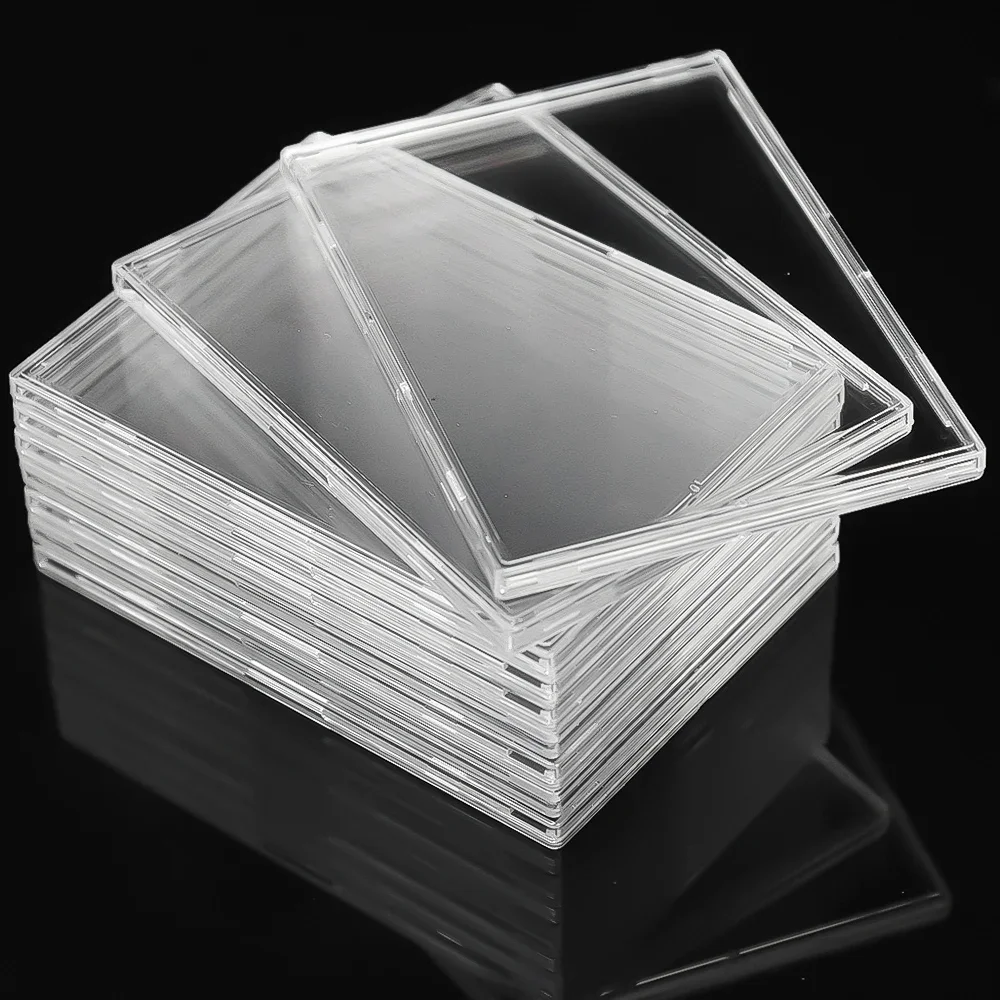 

Clear Acrylic Card Holder Snap Type Gaming Sports Trading Card Display Case Kpop Idol Photo Protective Sleeves Not Magnetic