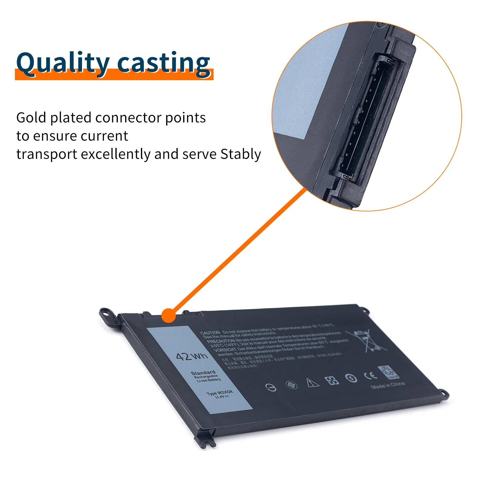 Nouvelle batterie originale 11.4V 42Wh WDXOR WDX0R pour Dell Inspiron 13 14 15 17 5000 7000 P69G001 5378 5379 5770 5570 P69G Vostro 5471