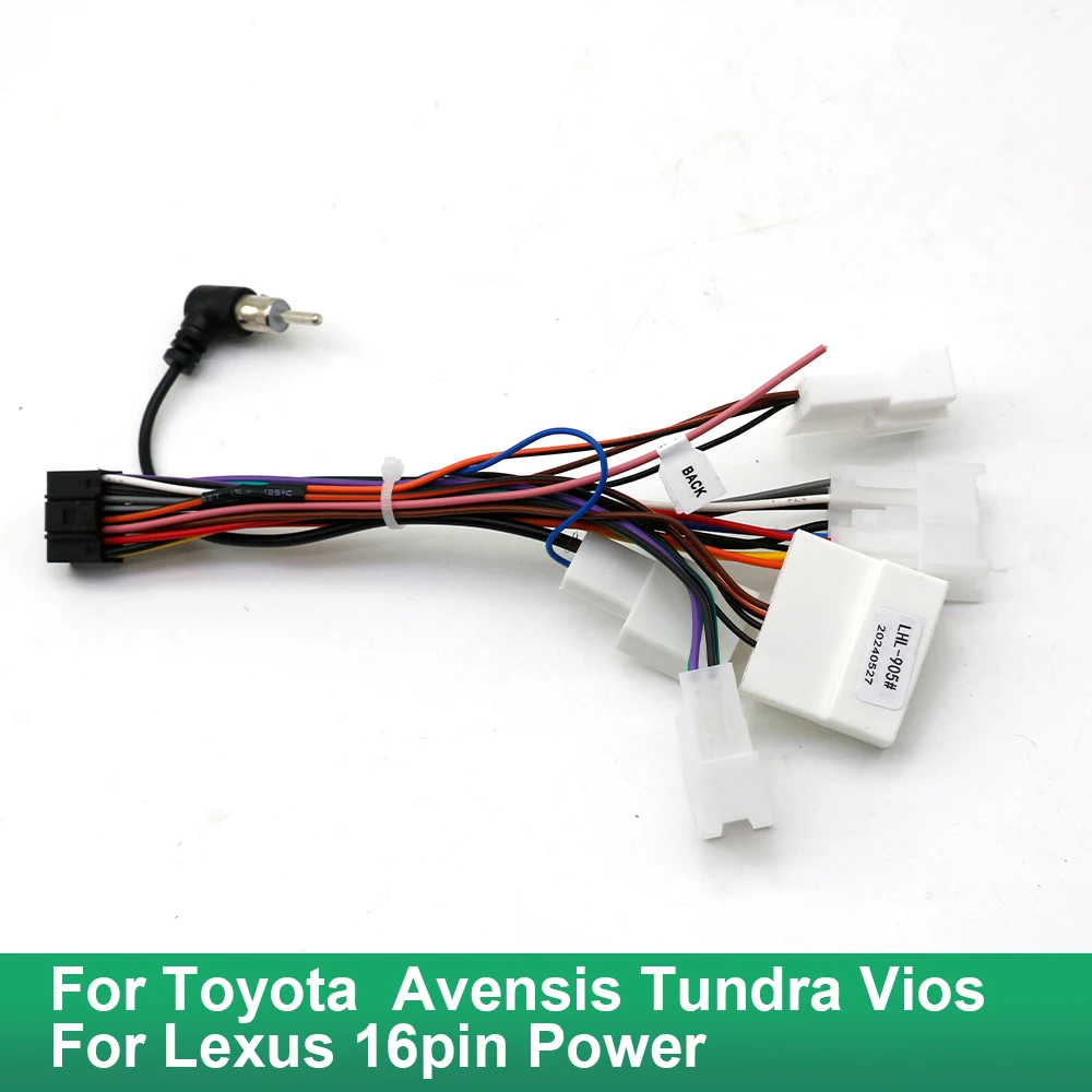 

XP Car Radio Cable For Toyota Avensis Tundra Vios For Lexus 16pin Power Wiring Harness DVD GPS Android Multimedia Connector