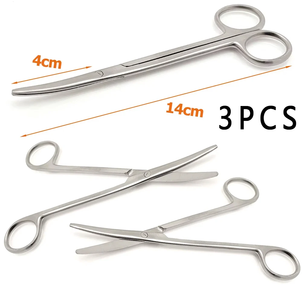 3PCS 14cm Curved Metzenbaum TC Scissors TC Insert Surgical Scissors For Tonsil Surgery Soft Tissue Dissection