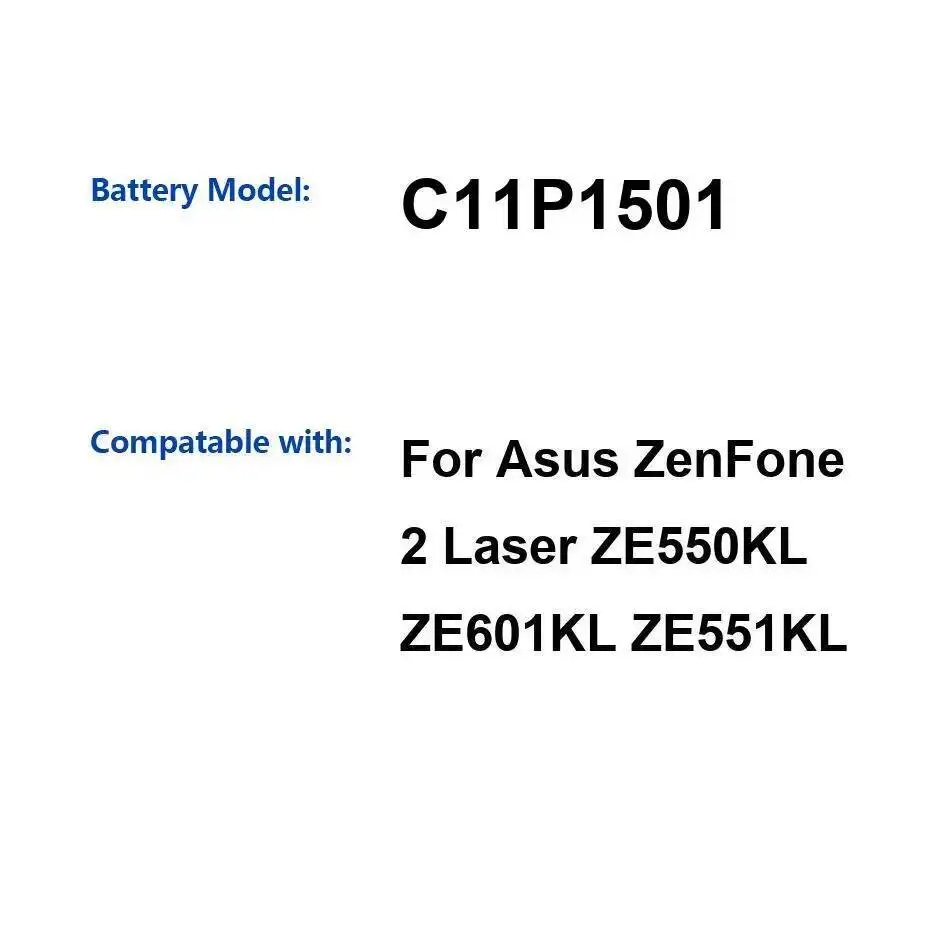 

Mobile Phone Battery 3000Mah For Asus Zenfone 2 Laser ZE550KL ZE601KL ZE551KL Premium Replacement C11P1501 High Performance