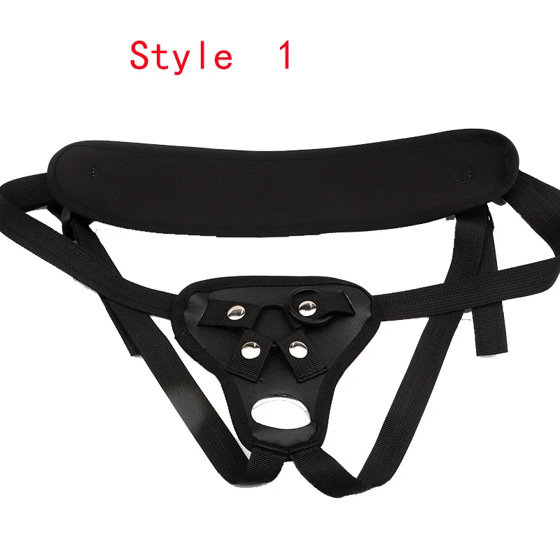 Black Leather Dildos Pants Erotic Sex Toys for Lesbian Wearable Penis Panties Strap on Adult Game With O-ring Adjustable Corset