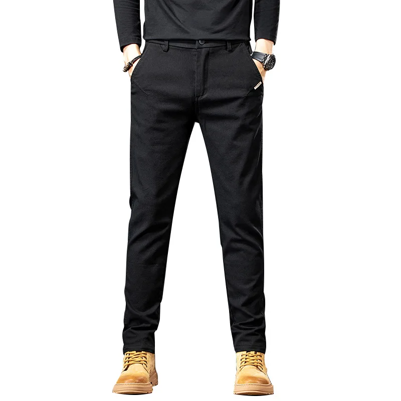 

Men's Casual Pants Elastic Waist Straight Slim Men's Elastic Pants Long Pants Four Seasons Can Wear Adult Gentleman Spring