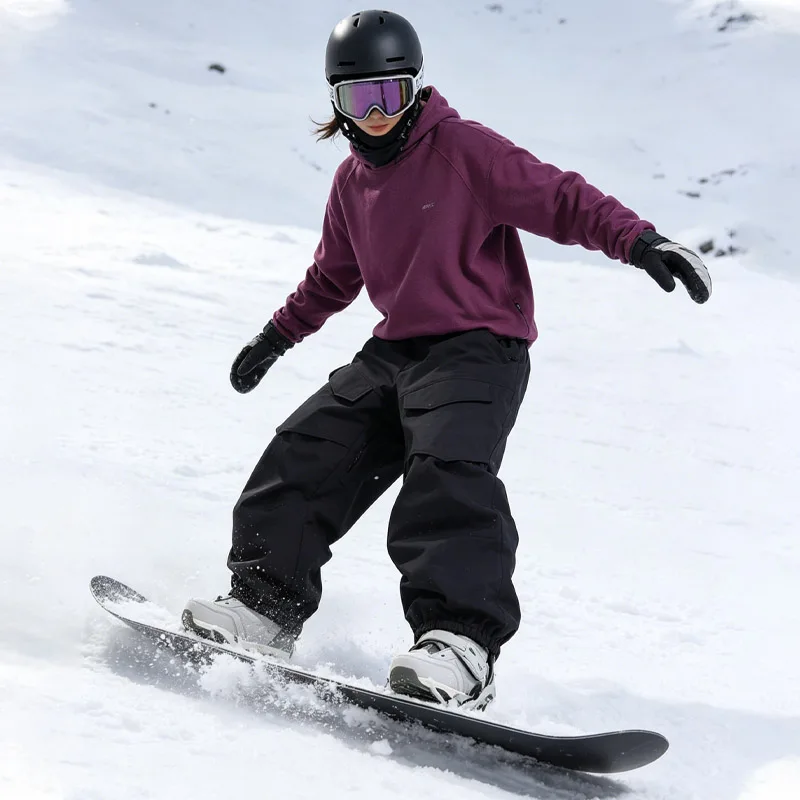 Picture 5: Winter New Ski Pants Women's Single Board Wide Leg Windproof Waterproof Sports Outdoor Warm Skiing Wear Men Baggy Snow Trousers