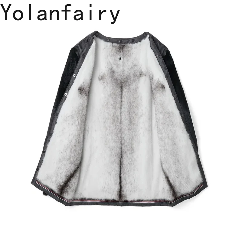 

YOLANFAIRY пальто из натурального меха, мужская роскошная зимняя съемная норковая подкладка, пальто, мужская одежда, высококачественная куртка из натурального меха, теплые парки