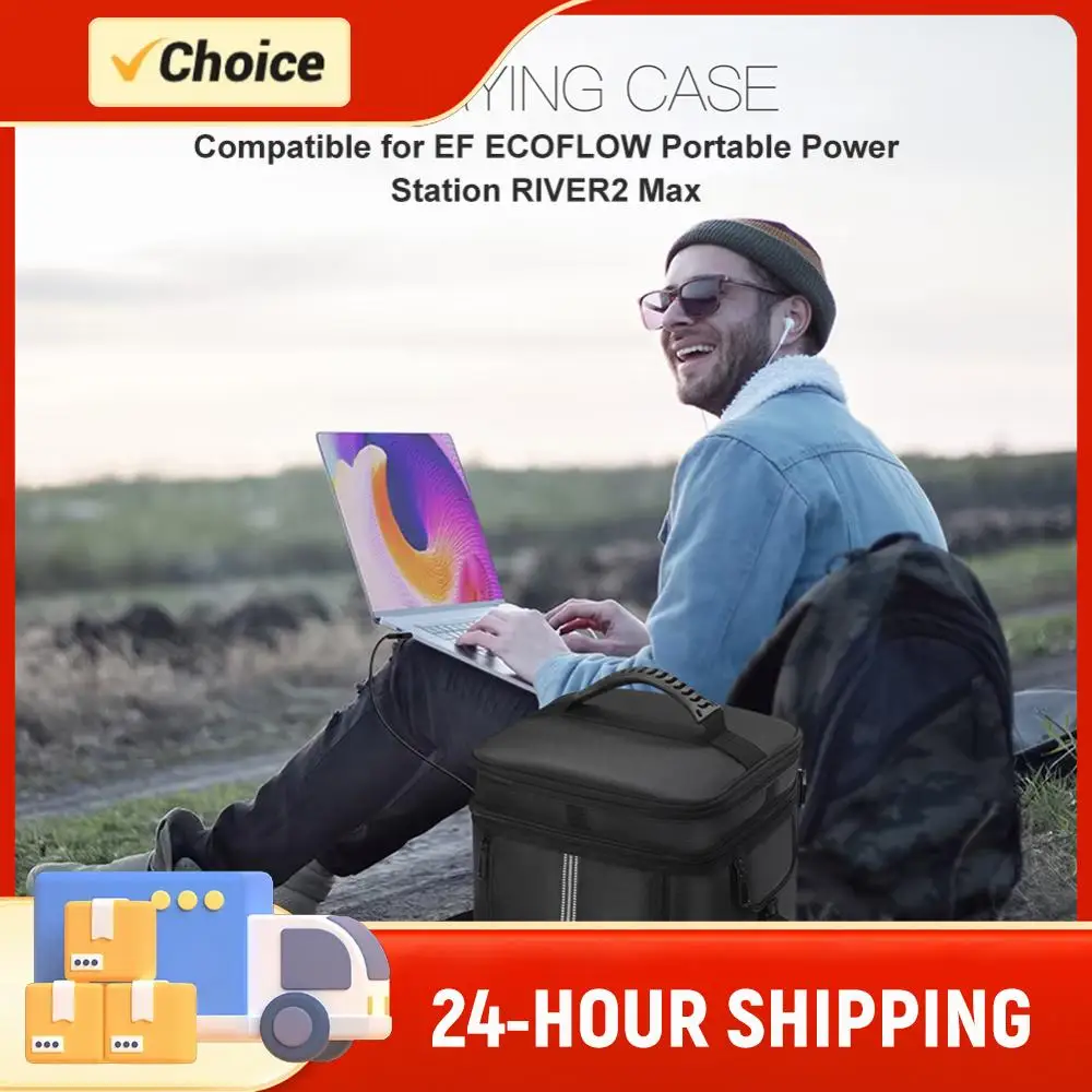 

Сумка для портативной электростанции с защитой от падений, множеством карманов, плечевым ремнем и ручкой для Ecoflow River 2 Pro и Ecoflow River 2 Max