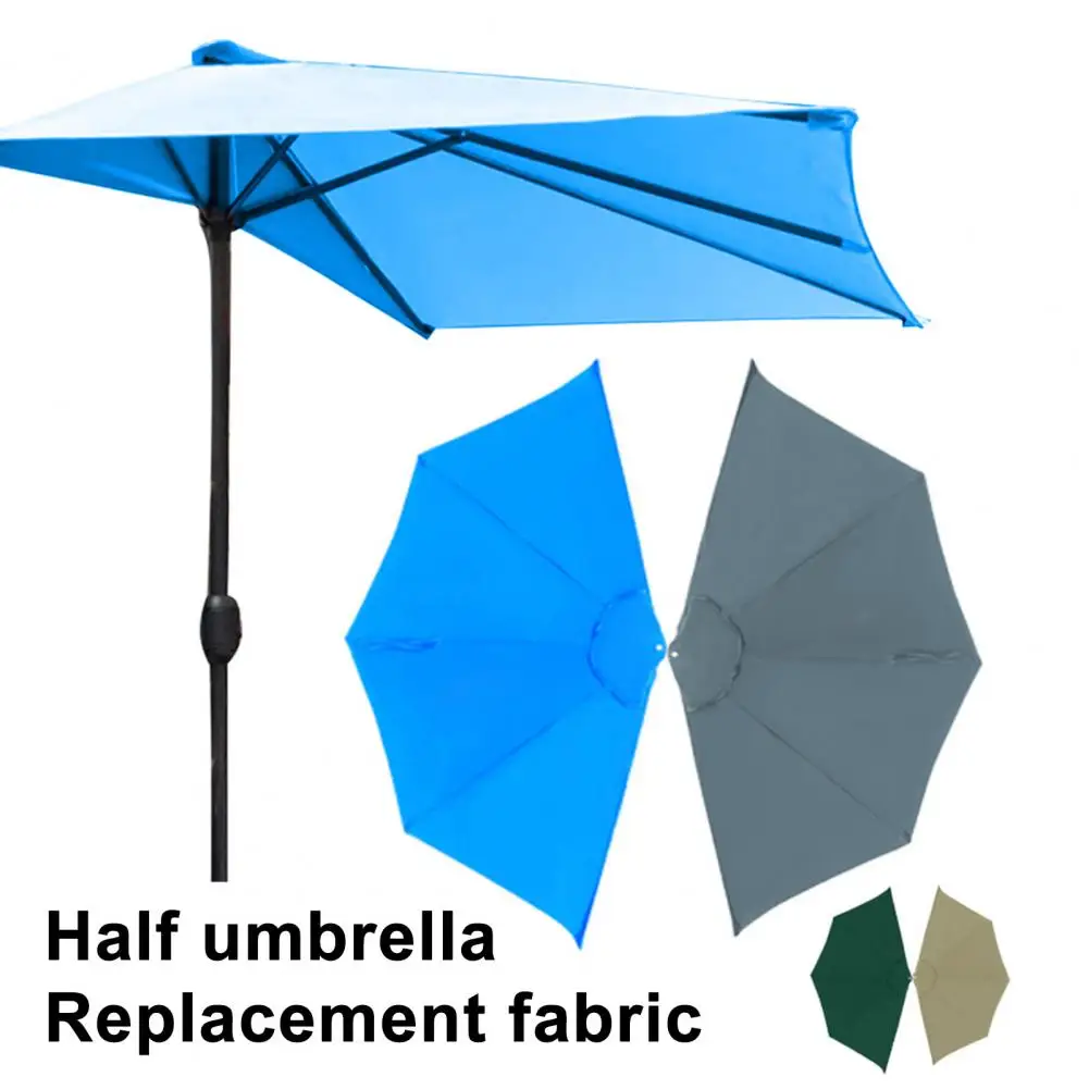 Semi-circular Umbrella Canopy Outdoor Umbrella Replacement Canopy Uv Protection Garden Parasol Cover Market Deck Umbrella Cover