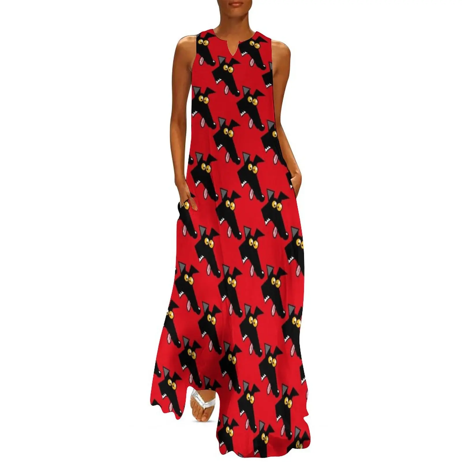 

Seamless Derp: Red Long Dress Women's evening dress womens dress women's summer 2025 women