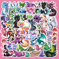 50pcs Cartoon Dragon Series Graffiti Stickers Suitable for Helmets Desktop Wall Decoration DIY Sticker Pack Wholesale