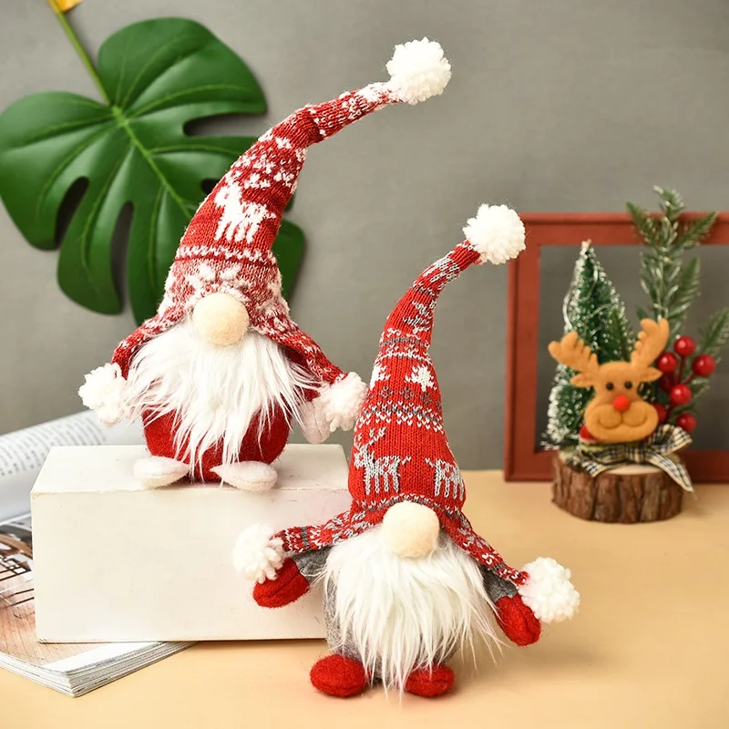 

Merry Christmas Red Hat Swedish Gnomes Dolls Navidad Xmas Faceless Dolls Christmas Holiday Home Decoration
