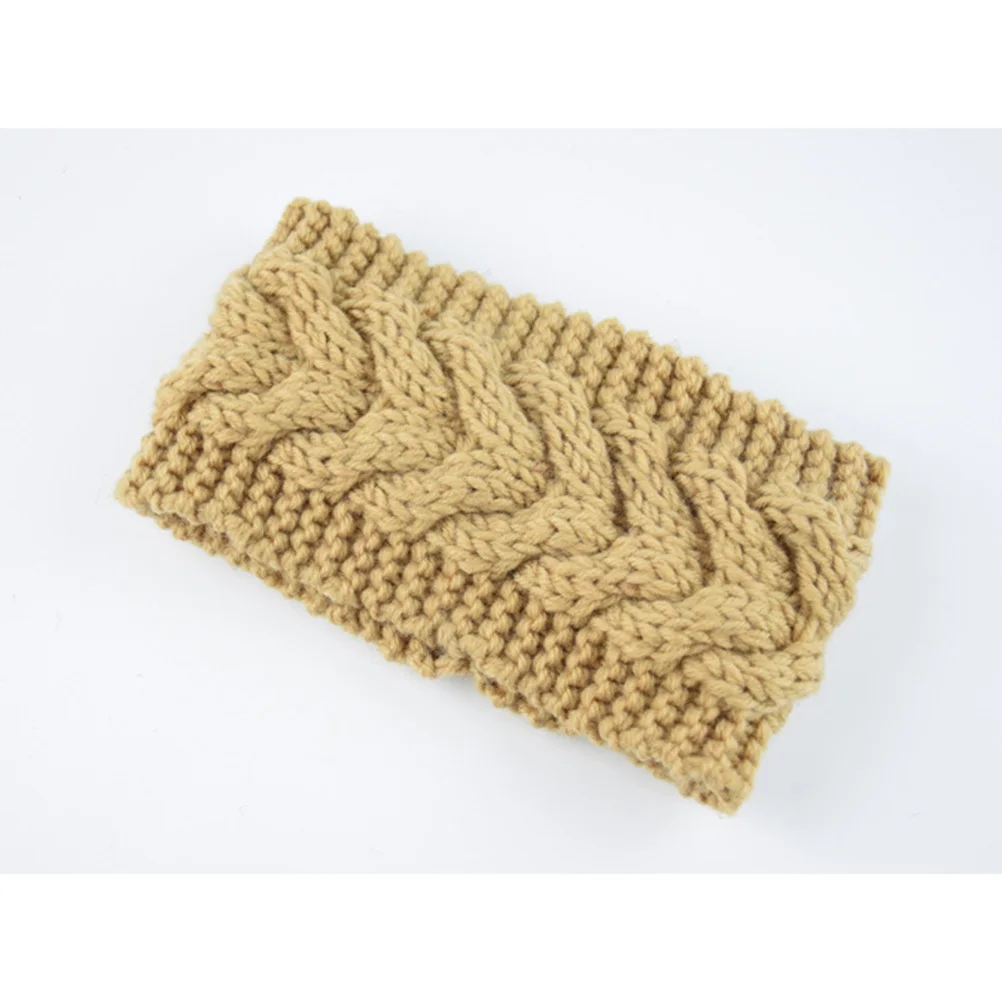 

4Pcs Knitted Ear Warmer Headbands Warm Chunky Crochet Turban Style Winter Hair Band Women Knitting Headwrap Red Beige Camel Dark