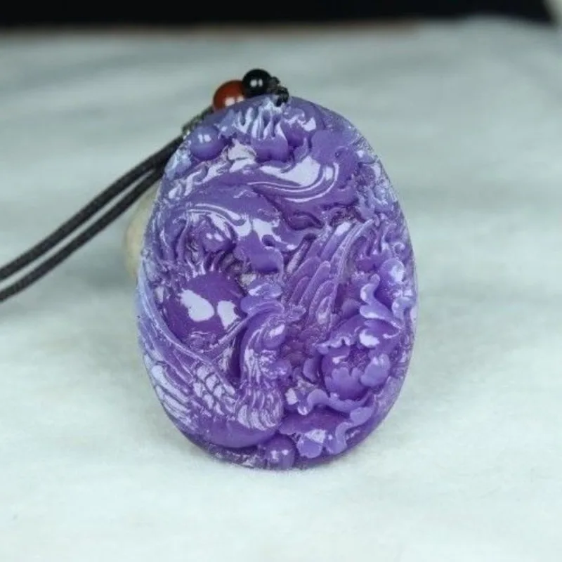 Phoenix Play Peony Violet Pendant Pendant Lucky Treasure Necklace