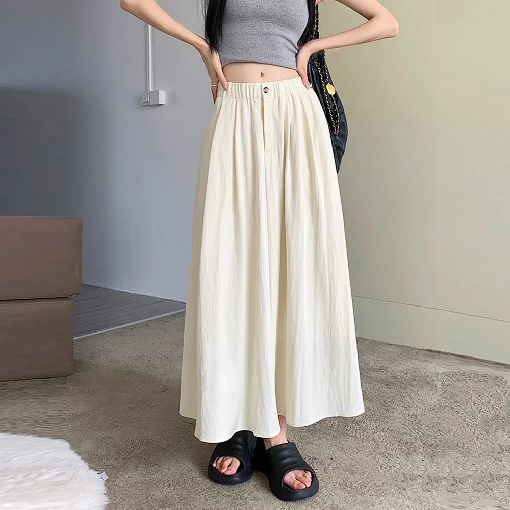 

Women's Summer Clohing A-Line Long Pleated Skirts High Waist Dress Fancy Streetwear Fashion Clothes Female