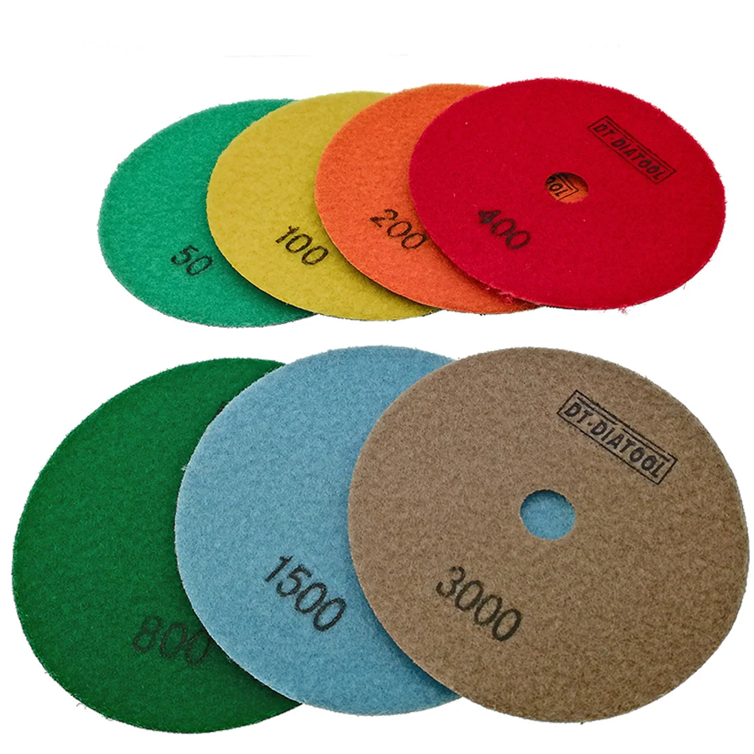 

DT-DIATOOL Diamond Dry Polishing Pads 8pcs 125mm Resin Bond Flexible Sanding Discs For Granite Marble Stone Polisher Discs