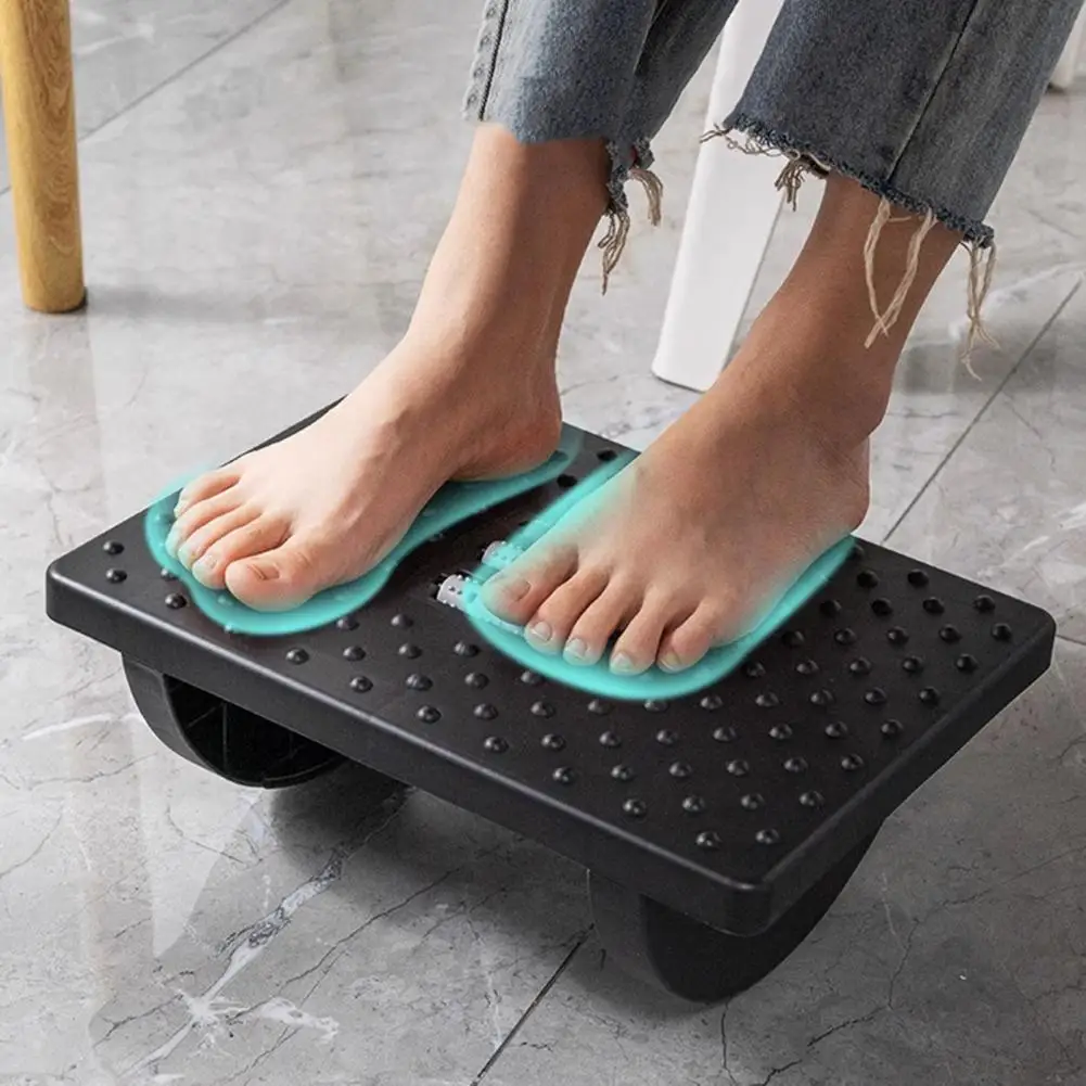 Rocking Foot Rest With Foot Massage Rollers Adjustable Angle Posture Support Anti-Slip Foot Stool Slimming Legs For Office Home