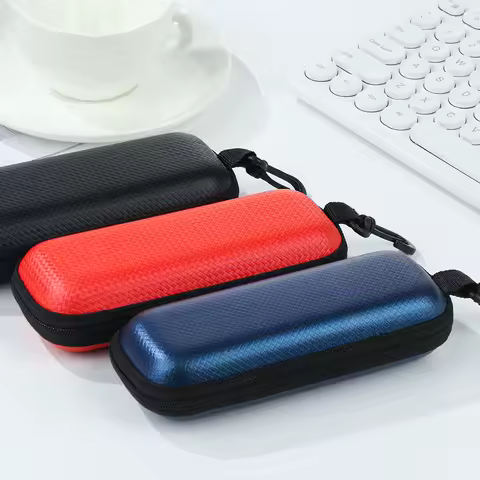Glasses Box Fashion Vintage Zipper Eyeglasses Case Portable Glasses Holder Unisex Travel Office Eyeglasses Accessories 3Colors