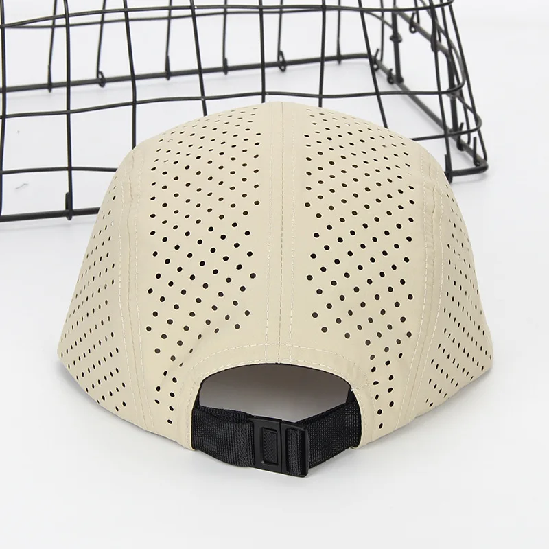 Quick-drying 5-flap Flat-brimmed Baseball Caps Custom Logo Suitable for Four-season Outdoor Camping Shading Mesh Skateboard Hat - Image 4