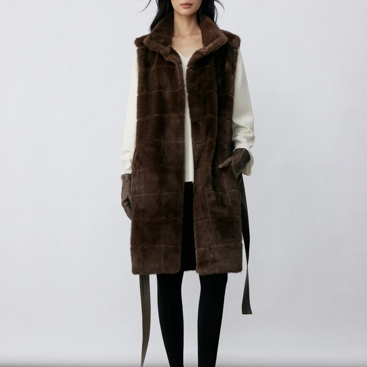 سترة BJTZ النسائية الشتوية الطويلة من الفرو الصناعي معزولة دافئة مصممة أنيقة وبسيطة وغير رسمية ملابس خارجية مريحة #2