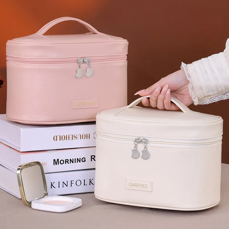 Portable Makeup Brush Organizer Foldable Multi-Pocket Cosmetic Bag for Women, Perfect for Travel, Daily Use & Bathroom Storage