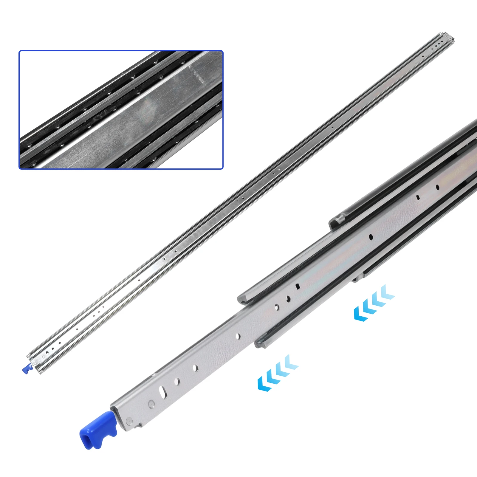 

Промышленные направляющие для выдвижных ящиков с боковым креплением и замком, 3-секционные, износостойкие, профессиональные, для автодомов, грузовиков, механических шкафов