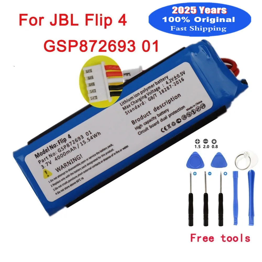 2025 Years Original Battery For JBL Flip 3 4 1 2 5 6 Flip6 Flip5 Flip4 Flip3 Flip2 Flip1 Speaker Bluetooth Audio Battery Bateria