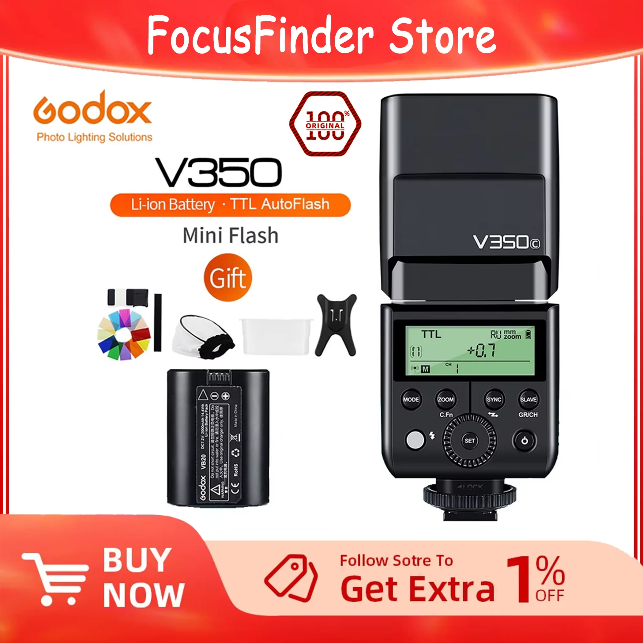 

Godox V350C V350S V350N V350O V350F TTL HSS Camera Speedlite Flash Built-in Lithium Battery for Canon Sony Nikon Olympus Fuji