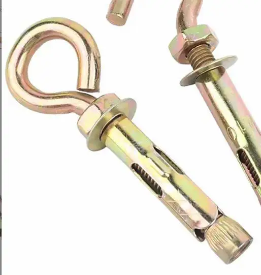 

8Pcs Carbon Steel Expansion Eye Bolts Heavy Duty Anchor Hooks Secure Concrete Wall Fixing Bolts Expansion Screw