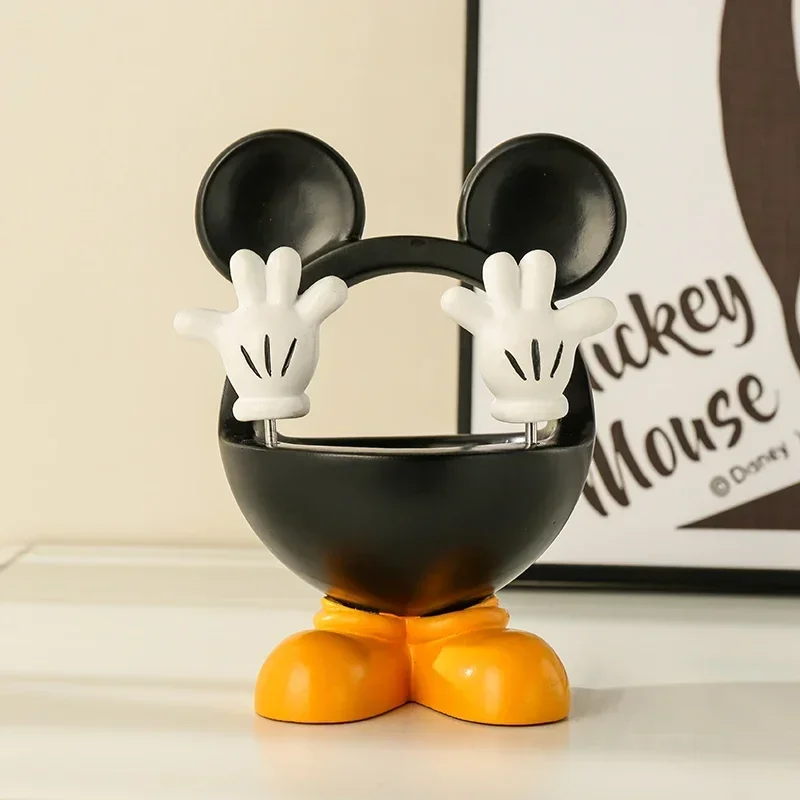 Anime disney mickey figura dos desenhos animados modelo de mesa ornamentos caixa de jóias anel armazenamento decoração para casa relógio rack presentes aniversário