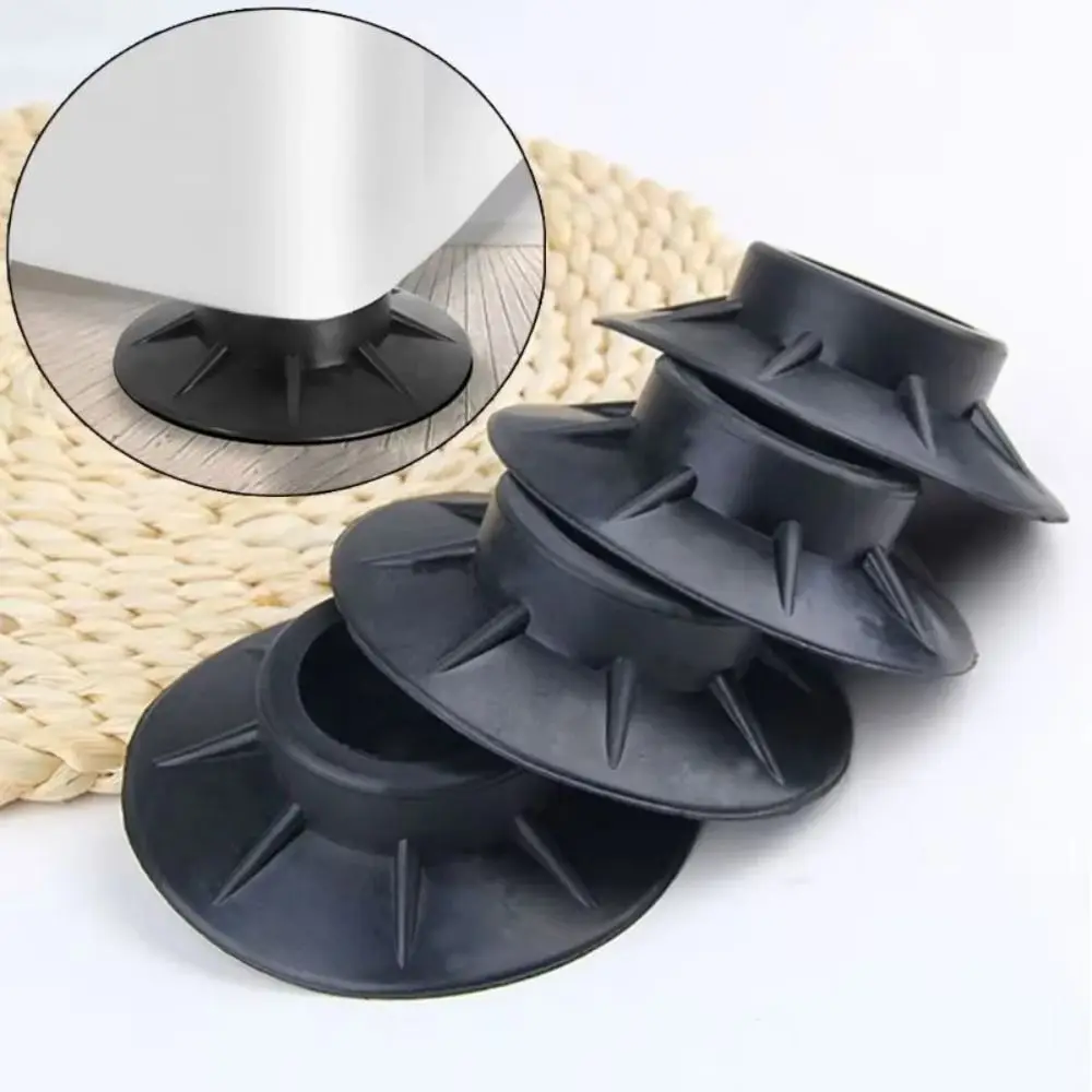 4Pcs Non Slip Washing Machine Feet Pads Shock Proof Black Rubber Washing Machine Shockproof Pad Protectors Elasticity