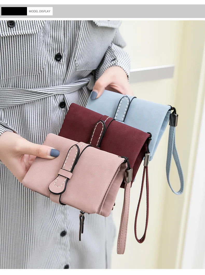 MIYIN Kurze Geldbörse für Damen, minimalistisch, doppelt gefaltet, multifunktional, Null-Geldbörse mit Kartenhalter, Münzgeldbörse mit Identitätsfenster – Detail 5