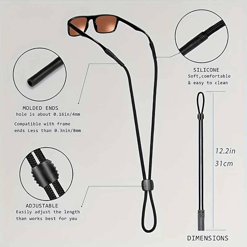 6 pcs Glasses Strap,Securely Keep Your Eyeglasses Around Your Neck, Practical Sunglasses Holder Strap for Men Women