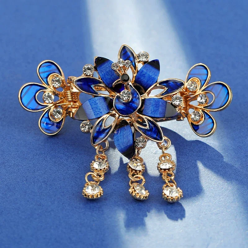 

Korean Style Female Hairpins Hair Accessories Women Girls Tassel Rhinestone Peacock Small Hair Clips Ladies New Headwear