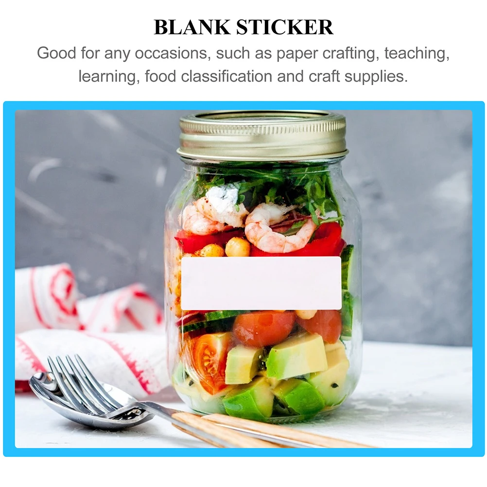 

2 Rolls Blank Label Stickers Classification Tags Plain Name Food Practical Sticky Labels Paper Premium Material