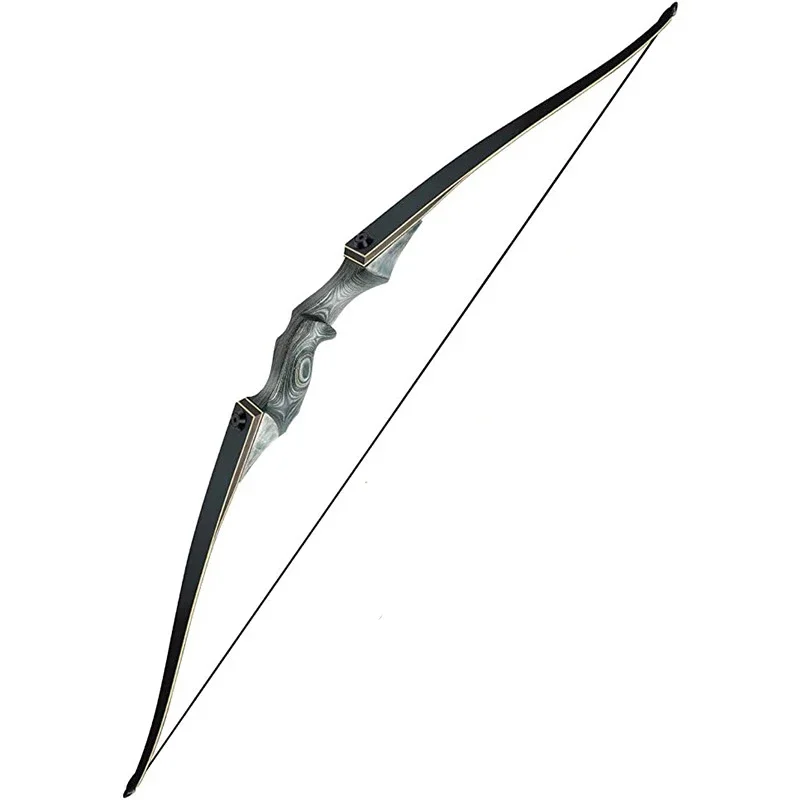 Archery Recurve Bow, Black Hunter Bow, Lamination, Limbs Right Hand, Outdoor Sports, Hunting Accessories, 60Inch, 30-60lbs