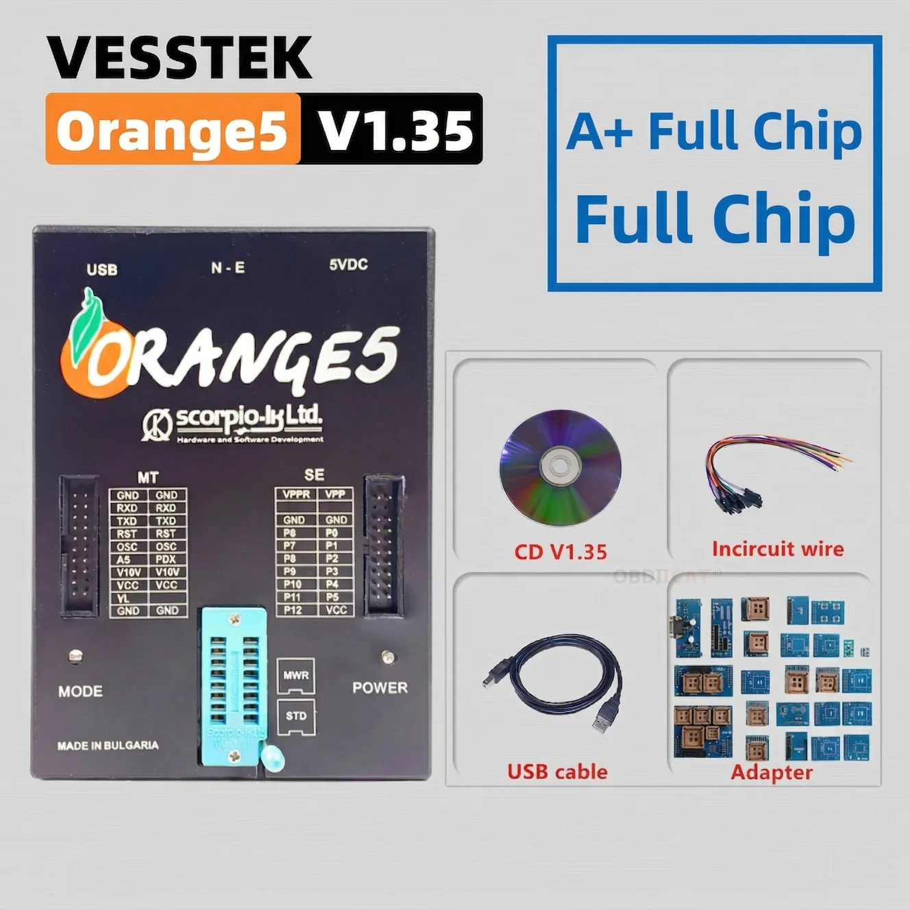 Best Orange5 ECU Programmer OEM Orange 5 Full Adapters V1.35 Orange5 Plus Full Universal Programmer Orange5 Programming Car Tool
