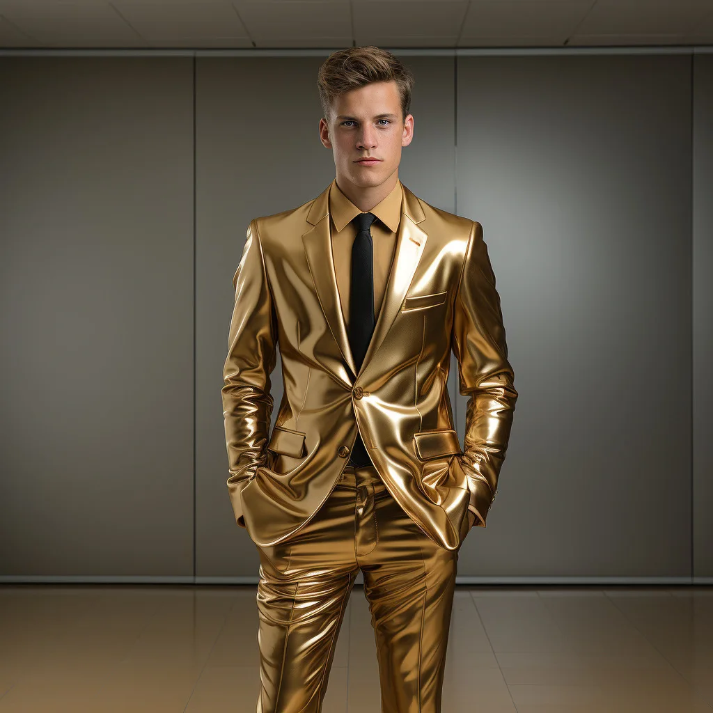 Men's Trend Bronzing Suit Party Stage Nightclub Shiny Show Blazer