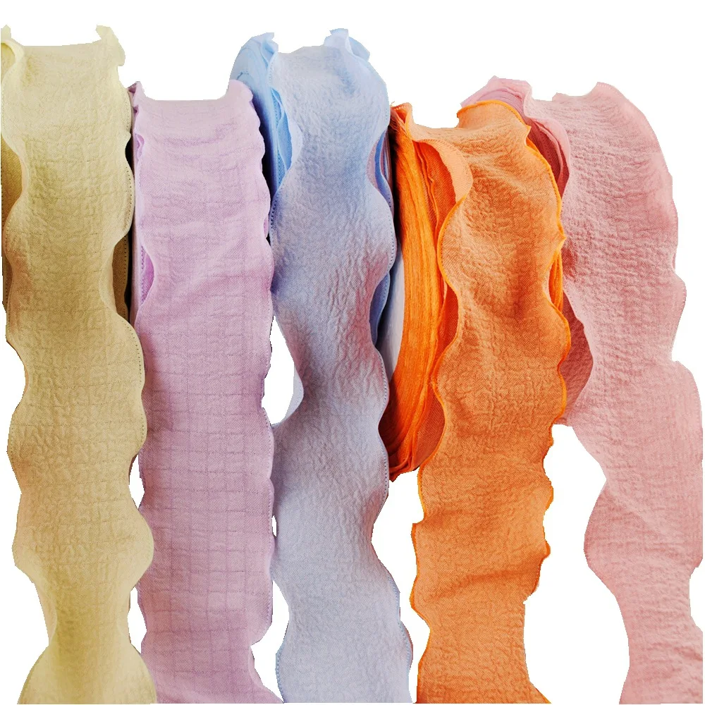 Cinta con dobladillo arrugado y volantes de 4 cm para lazos/zapatos/sombreros DIY, 12 colores, rollo de 25 yardas, venta al por mayor (precio/paquete)
