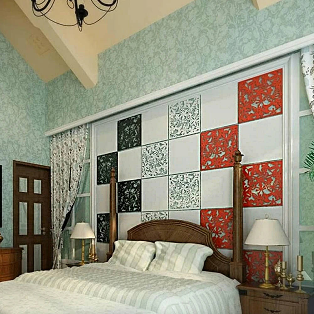 12pcs 40cm Hollow Room Divider Screen Hanging Panel Curtain Partitions 0.1cm Thick Home Office Decorative Panel Hollow Screen