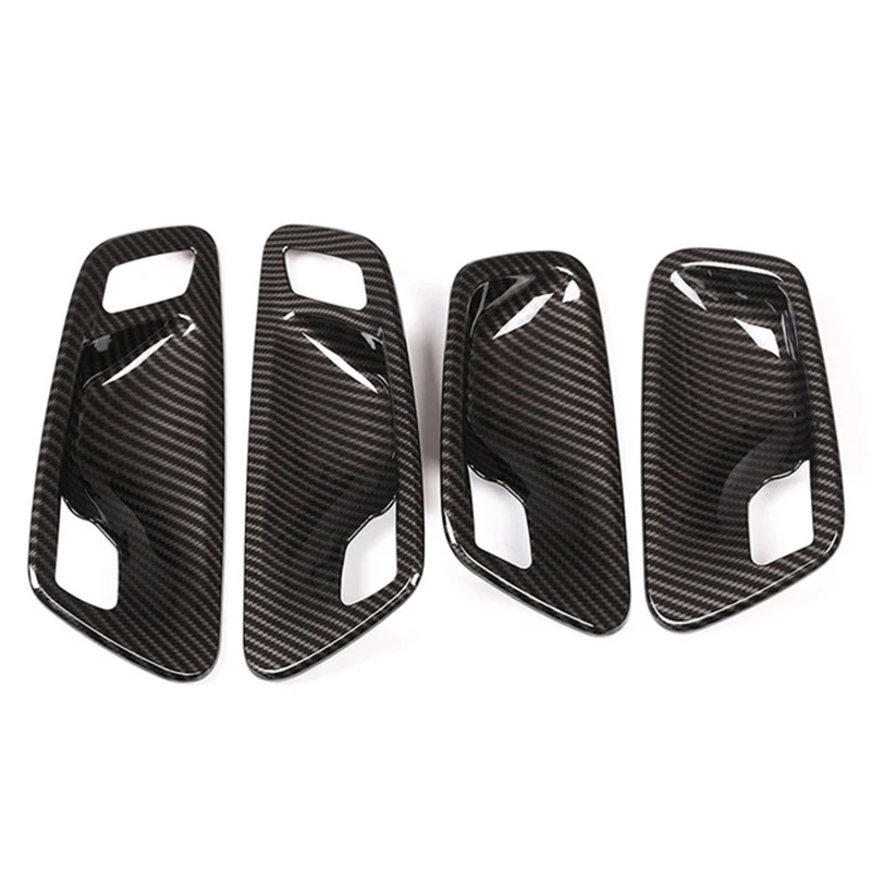 4Pcs Car Door Handle Bowl Cover Trim For Bmw 3 Series F30 4 Series F32 2014 2015 2016 2017 2018 Carbon Fiber Abs Plastic