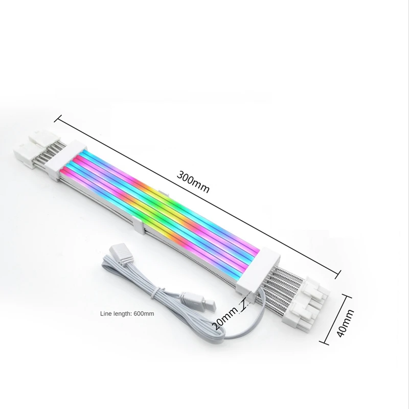 ARGB PSU Cabo PSU Extensão, Color Line ARGB Streamer, Adaptador De Transferência Para Computador